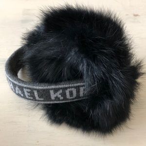 Michael Kors rabbit fur ear muffs